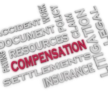 3d image Compensation issues concept word cloud background