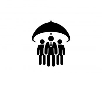 Group Life Insurance Icon. Flat Design. Isolated Illustration.
