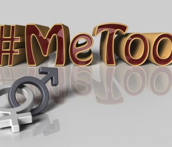 3D Illustration.  Hashtag Me too in red letters on white background as trending social-media movement against sexual harassment with the male and female symbols